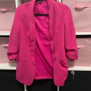 Vibrant Pink Relaxed Fit Blazer
